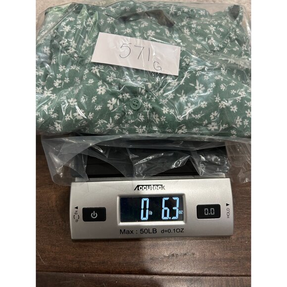 Green Floral Button-Front Short-Sleeve Dress Hesperus Sz M Y2K Coquette Feminine - Picture 8 of 8